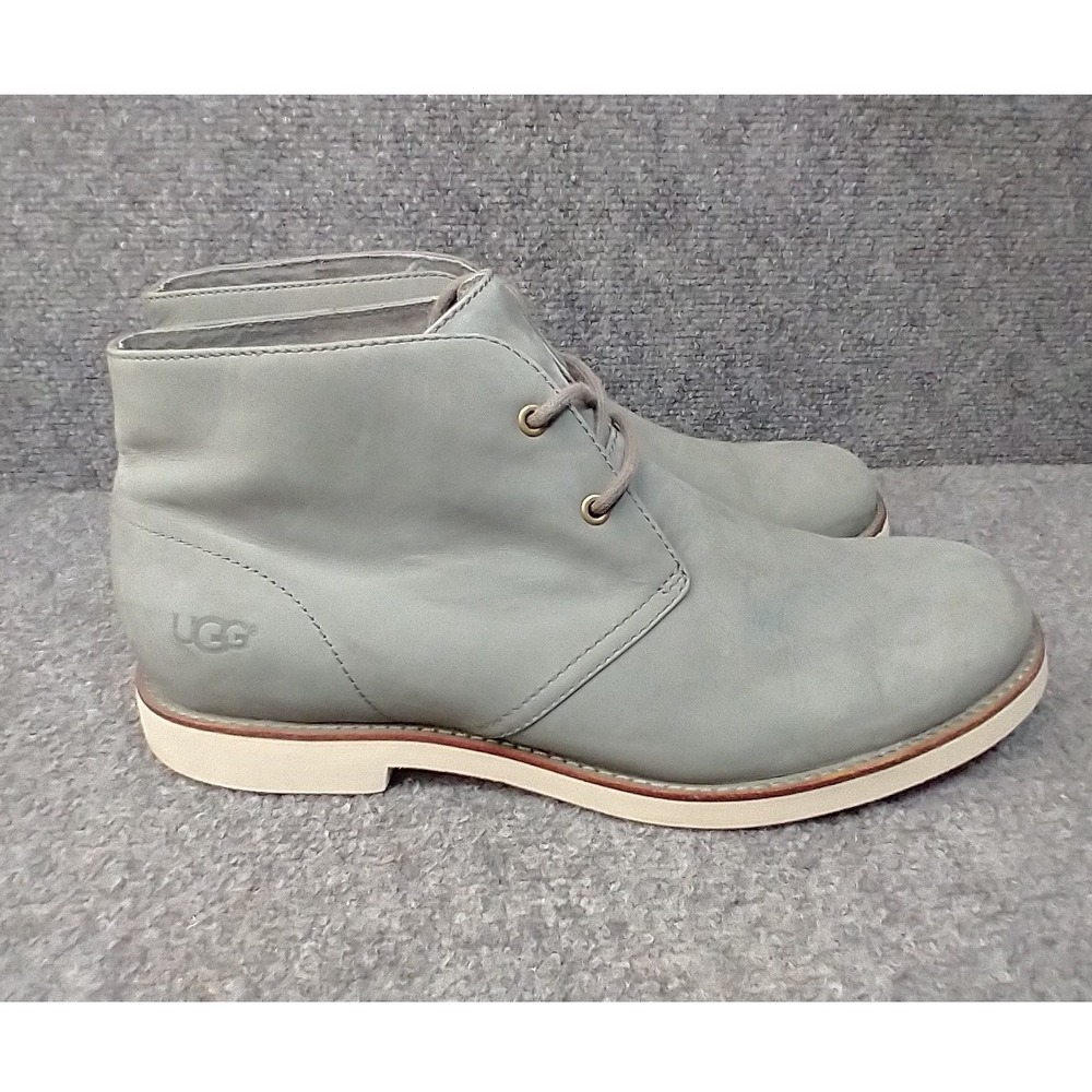 UGG Leighton Chukka Boots Mens 11 Grey Leather Lace Up 1002389 sheepskin